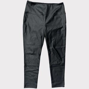 Nicole Miller Faux Leather Leggings Black Snakeskin Size XL